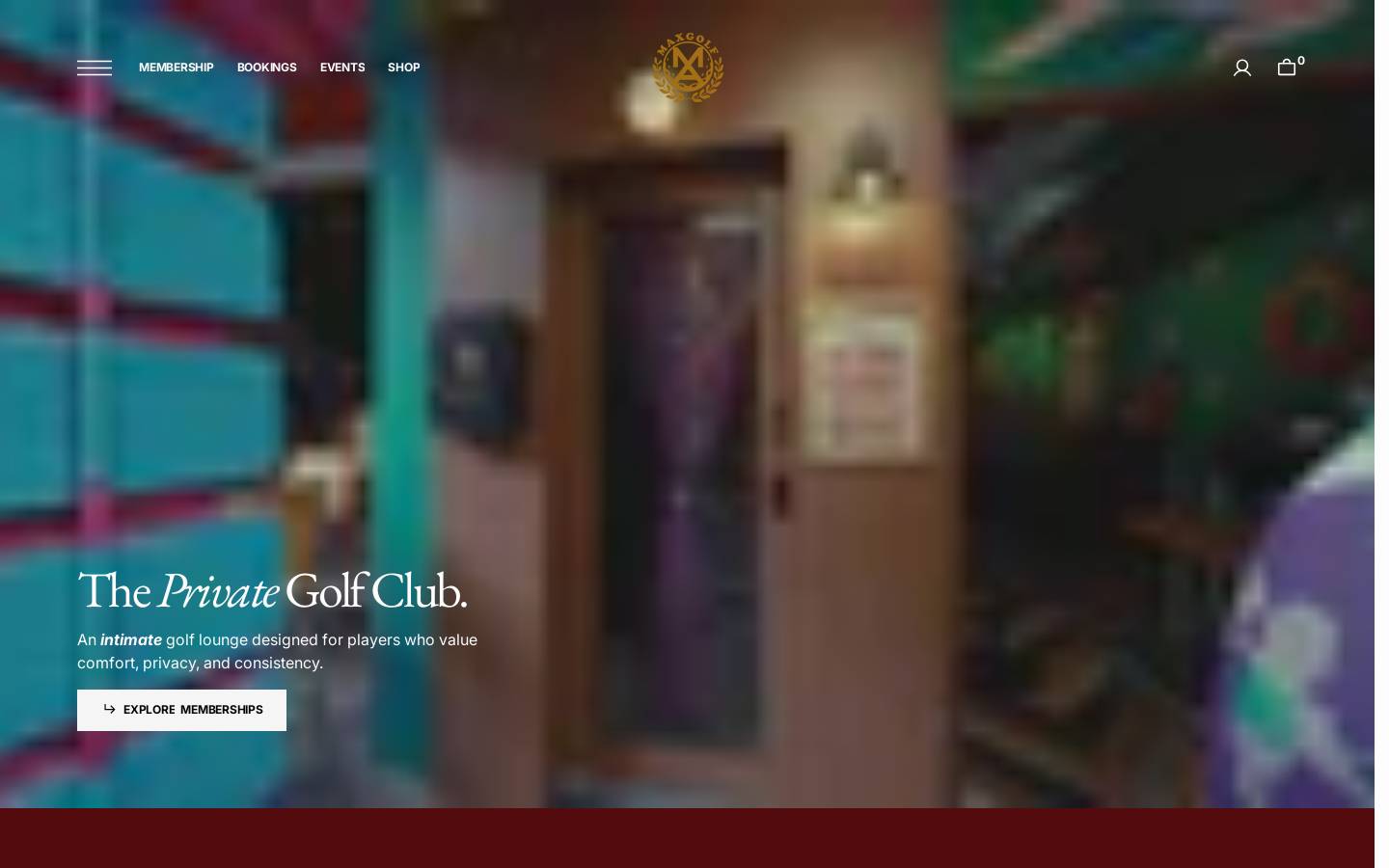 maxgolf.club homepage screenshot