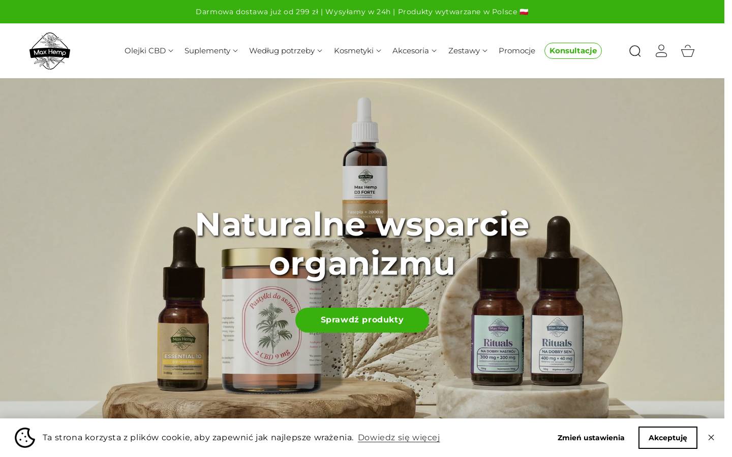 Max Hemp homepage screenshot