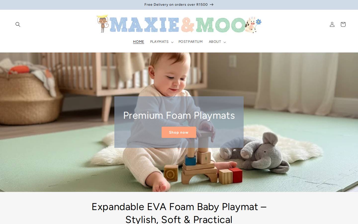 maxieandmoo.co.za homepage screenshot