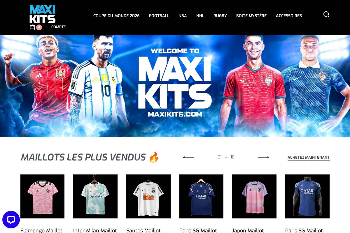 Maxikits homepage screenshot
