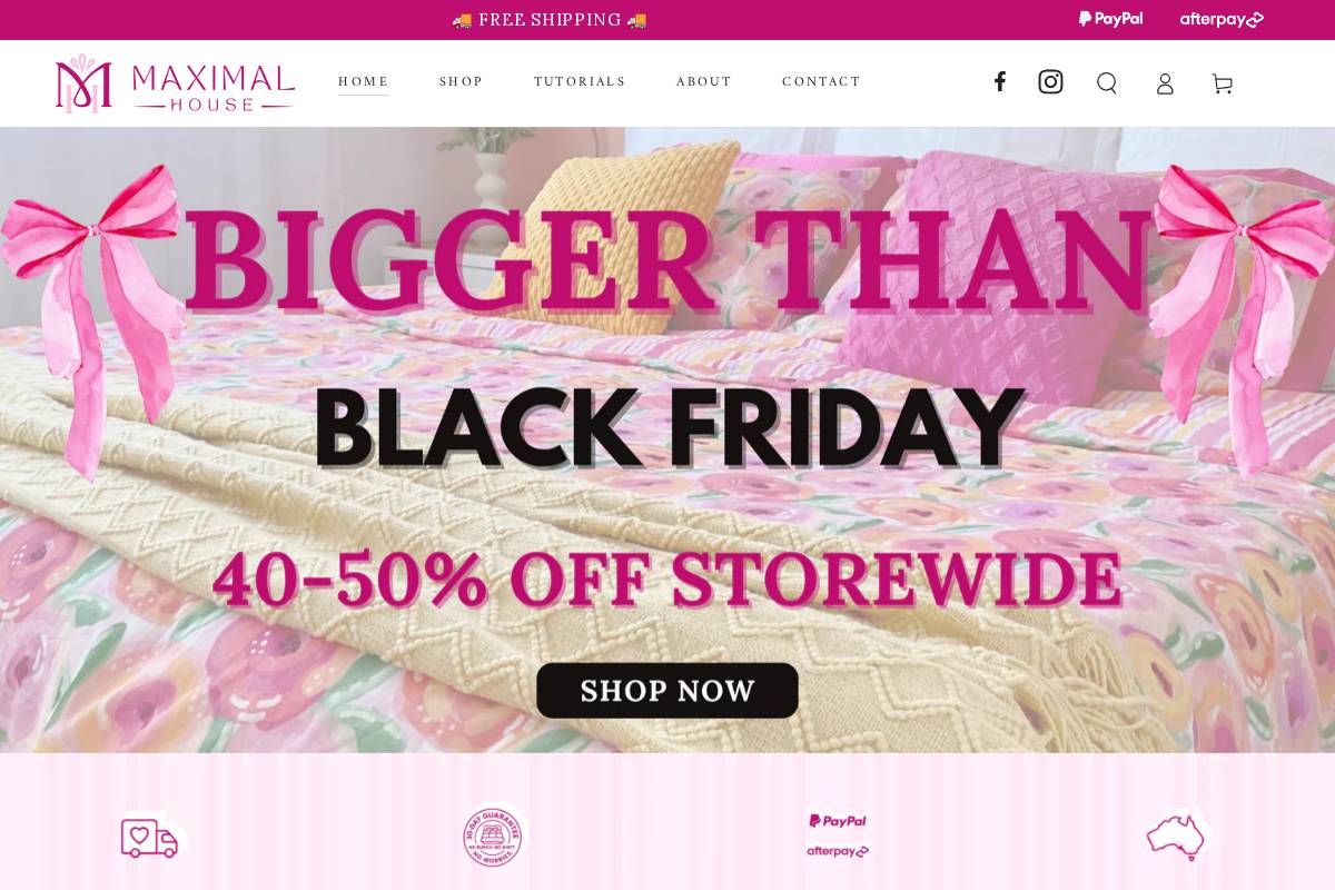 maximalhouse.com homepage screenshot