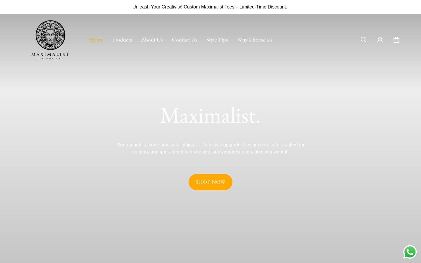 maximalistgetnoticed.com homepage screenshot