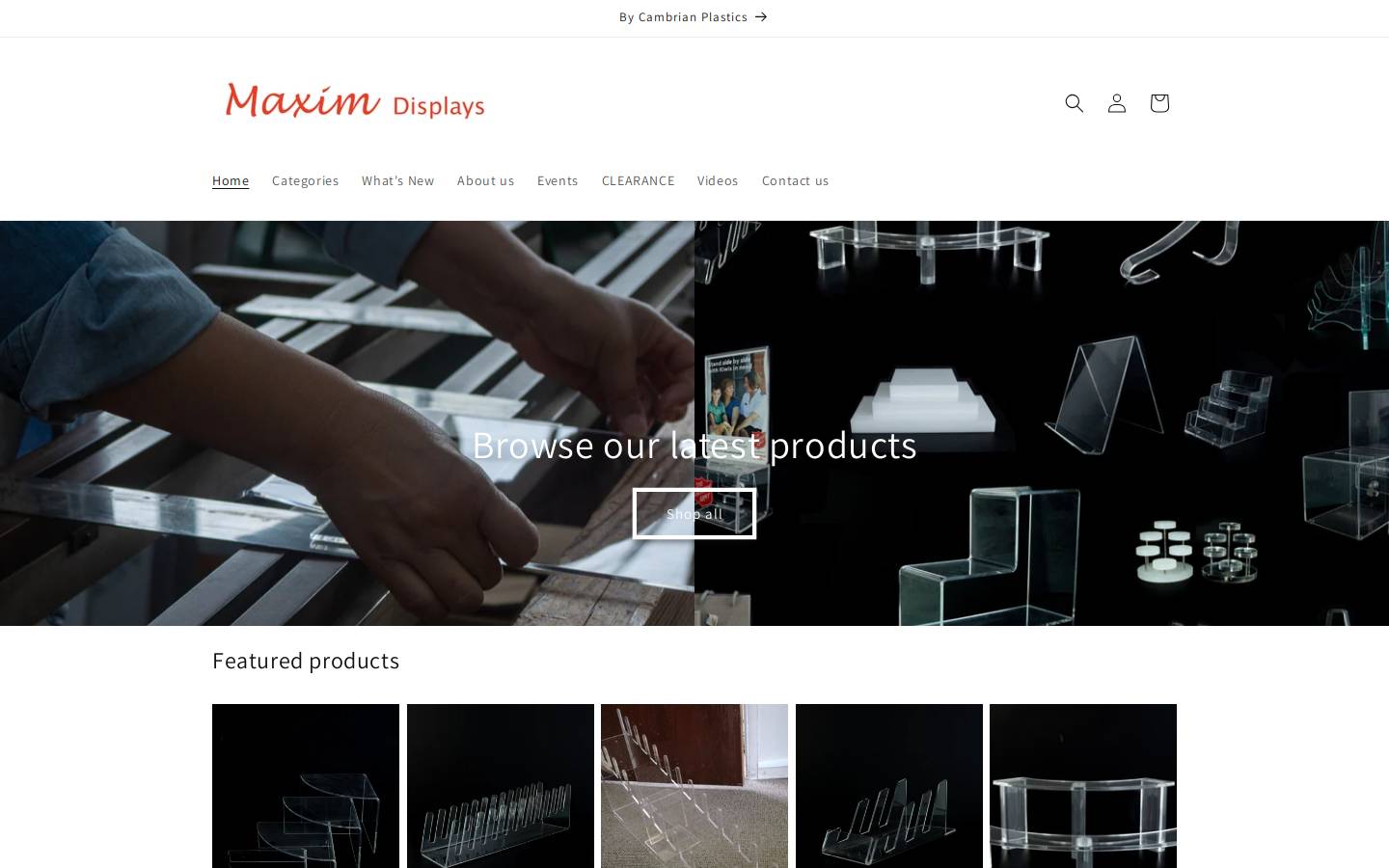maximdisplays.com homepage screenshot