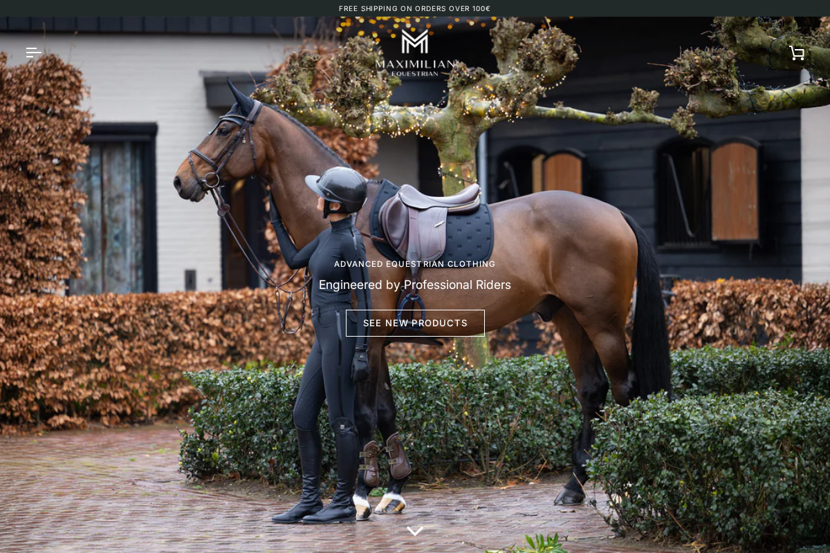 Maximilian Equestrian homepage screenshot