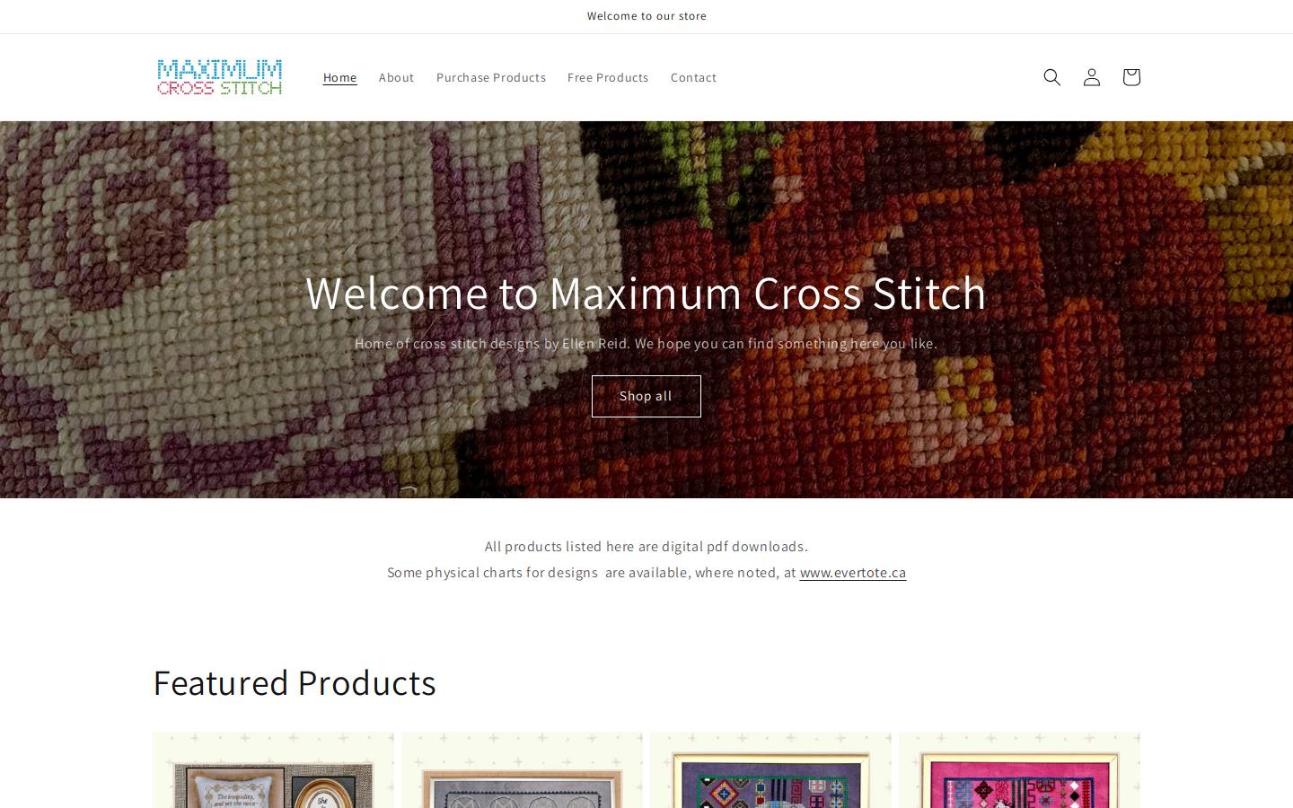 maximumcrossstitch.com homepage screenshot