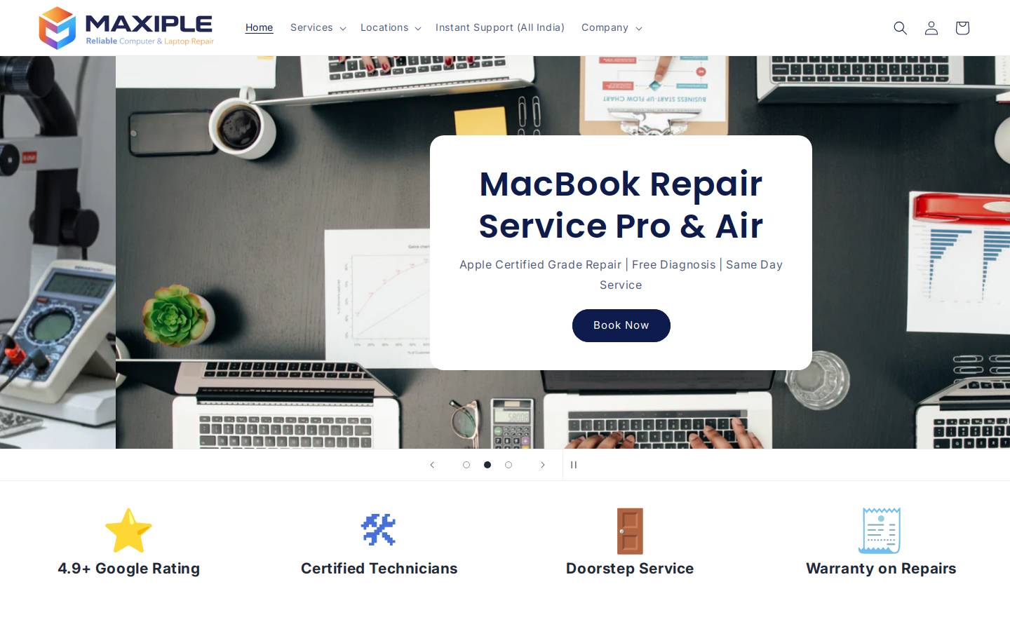 maxipletechnology.com homepage screenshot