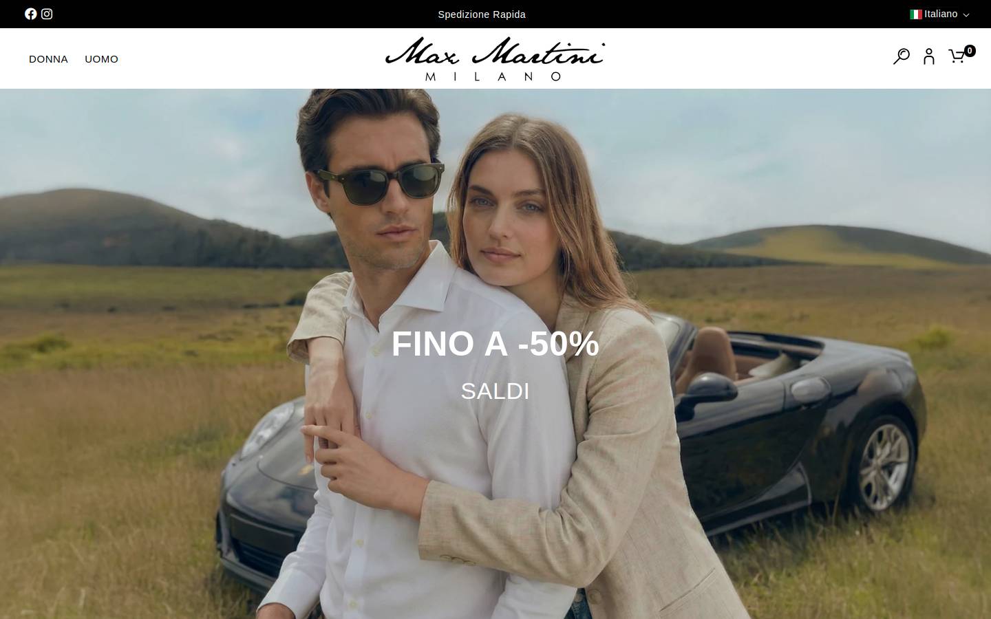 Max Martini Milano homepage screenshot
