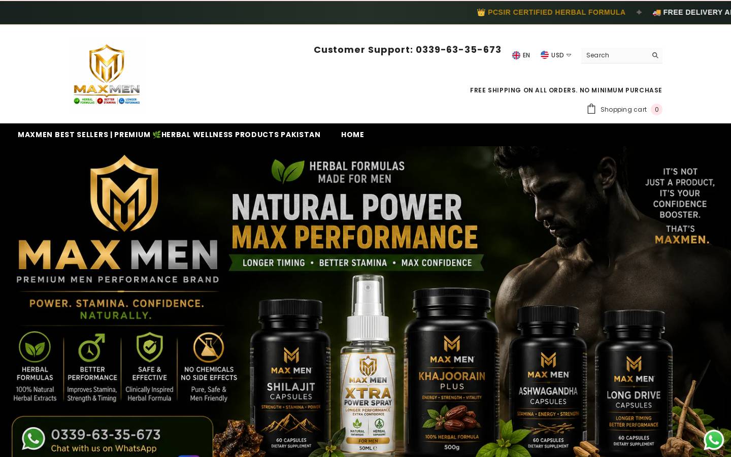 maxmen.store homepage screenshot