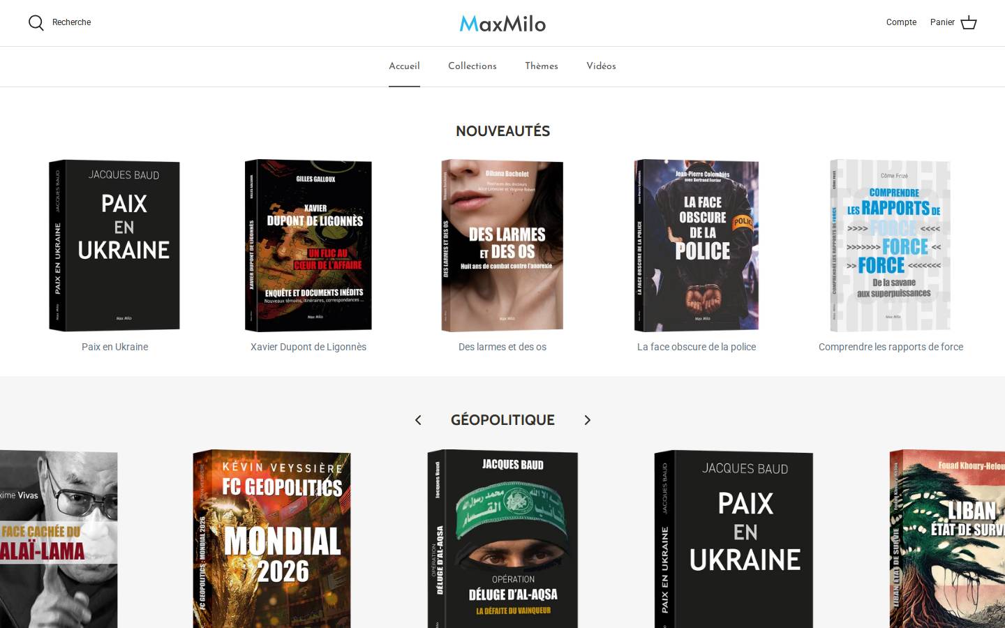 maxmilo.com homepage screenshot