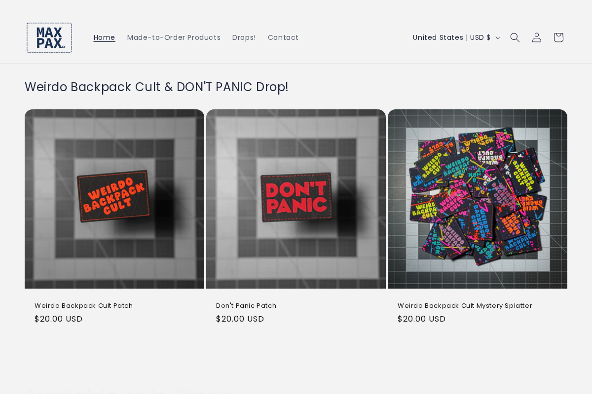 maxpax.store homepage screenshot