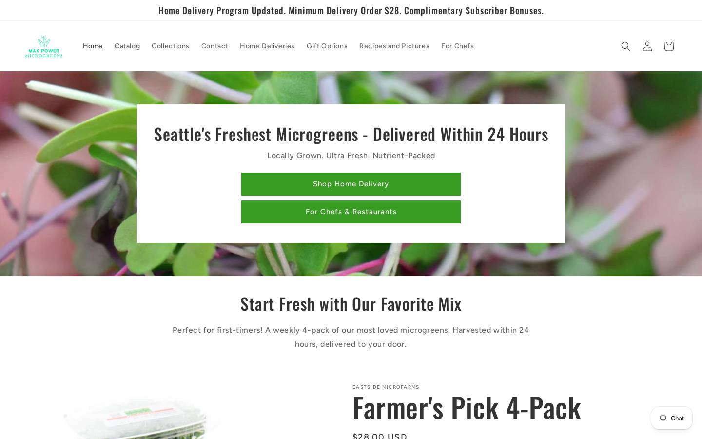 maxpowermicrogreens.com homepage screenshot