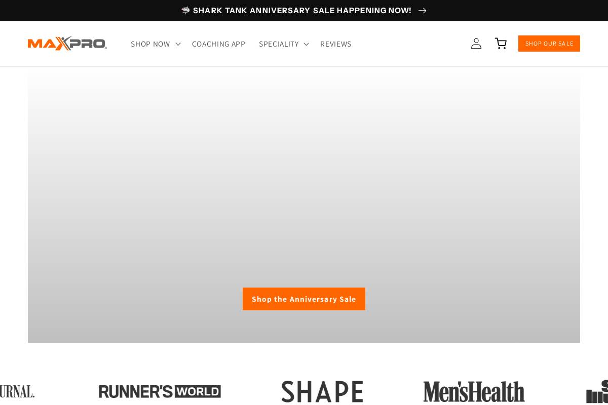 Maxprofitness homepage screenshot