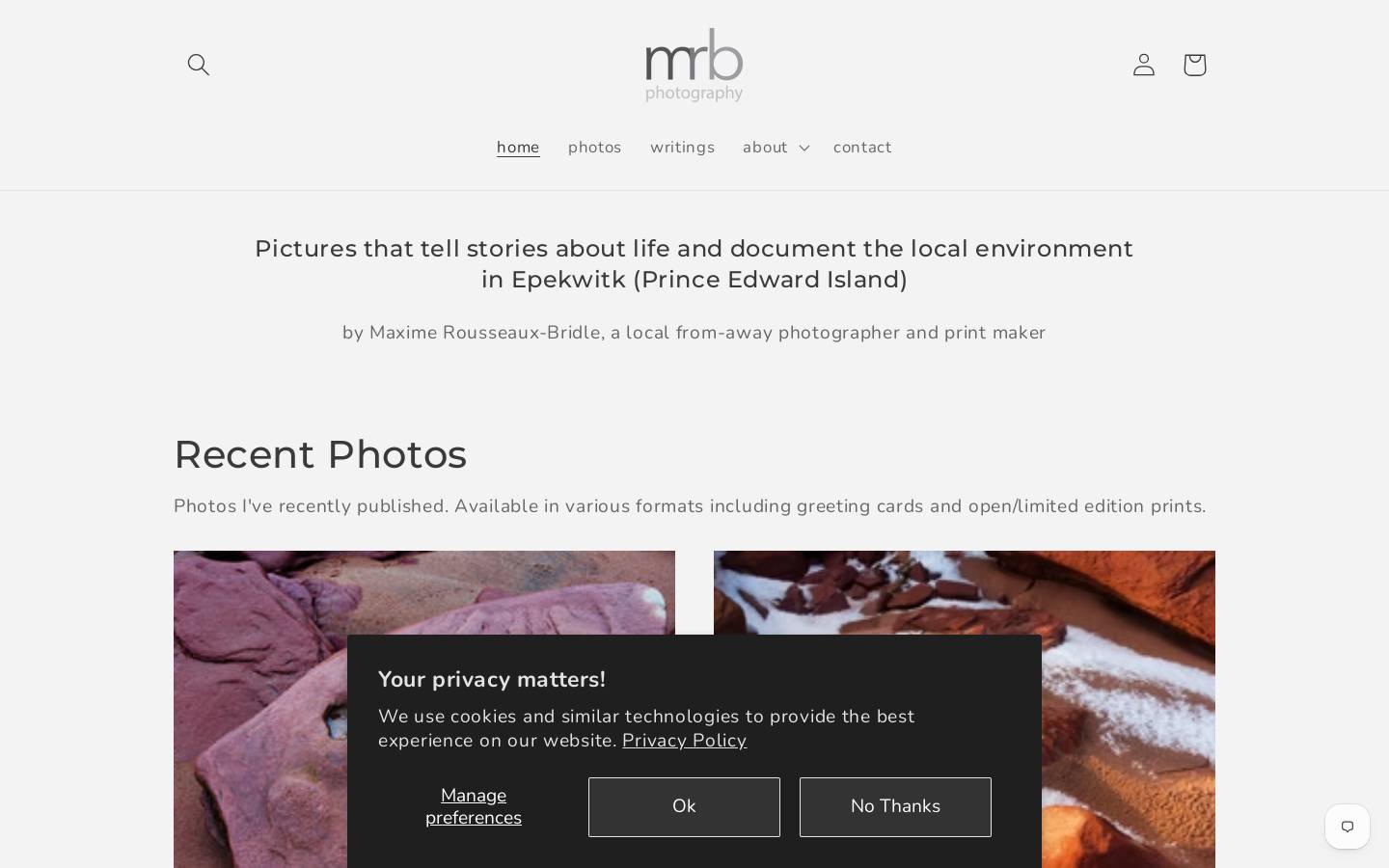 maxrbphoto.com homepage screenshot
