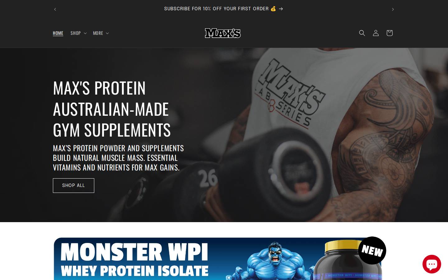 maxs.com.au homepage screenshot