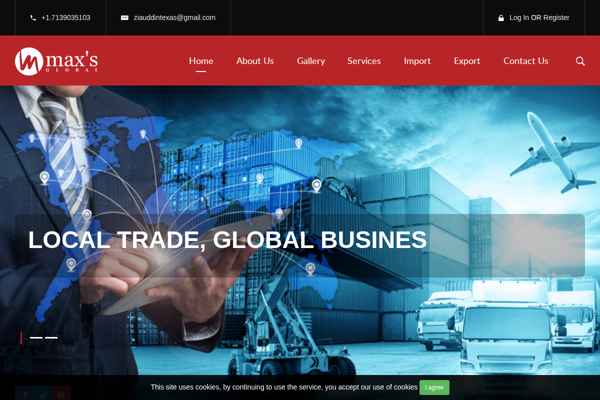 maxsglobal.com homepage screenshot