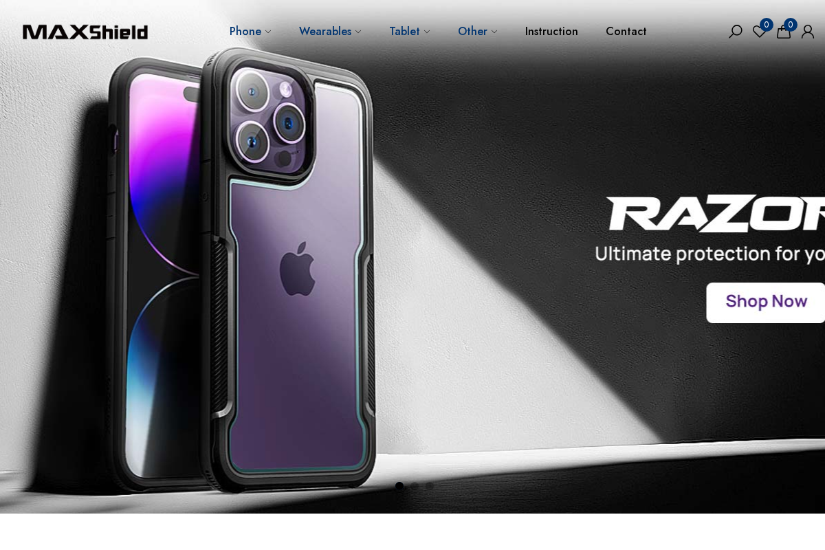 MaxShield homepage screenshot