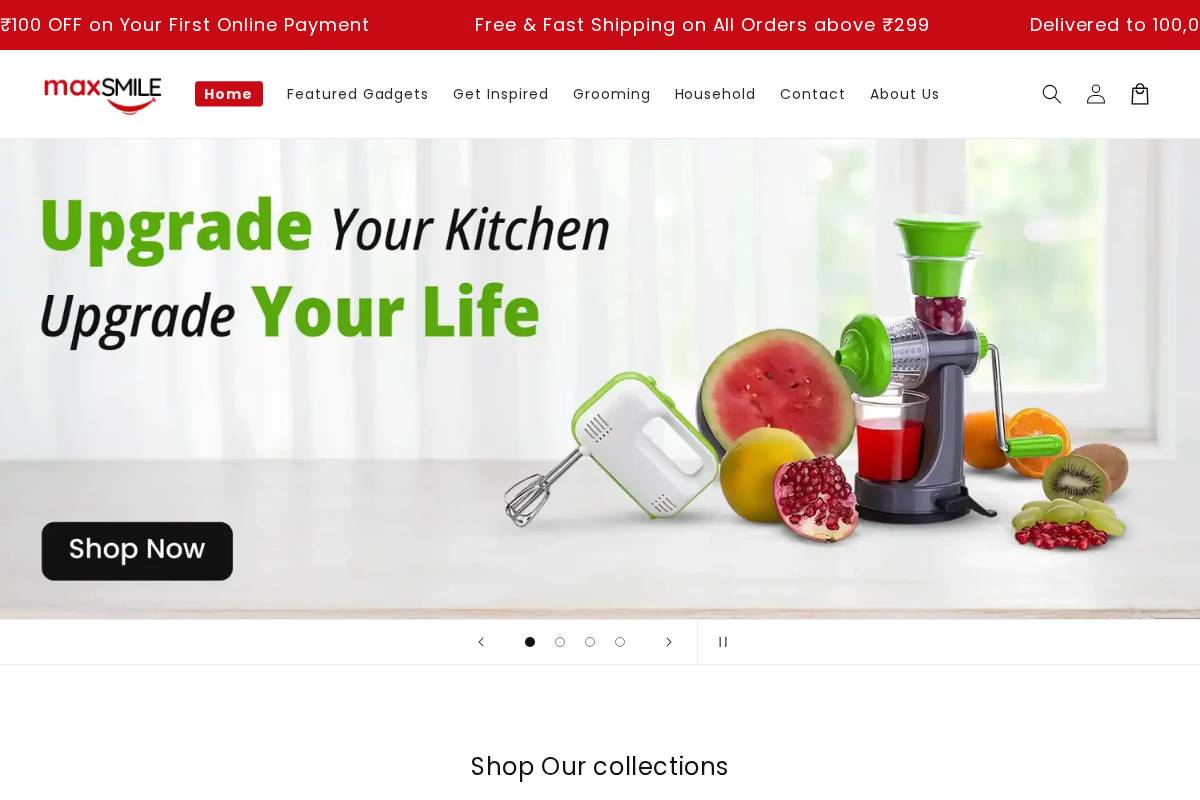 Maxsmile homepage screenshot