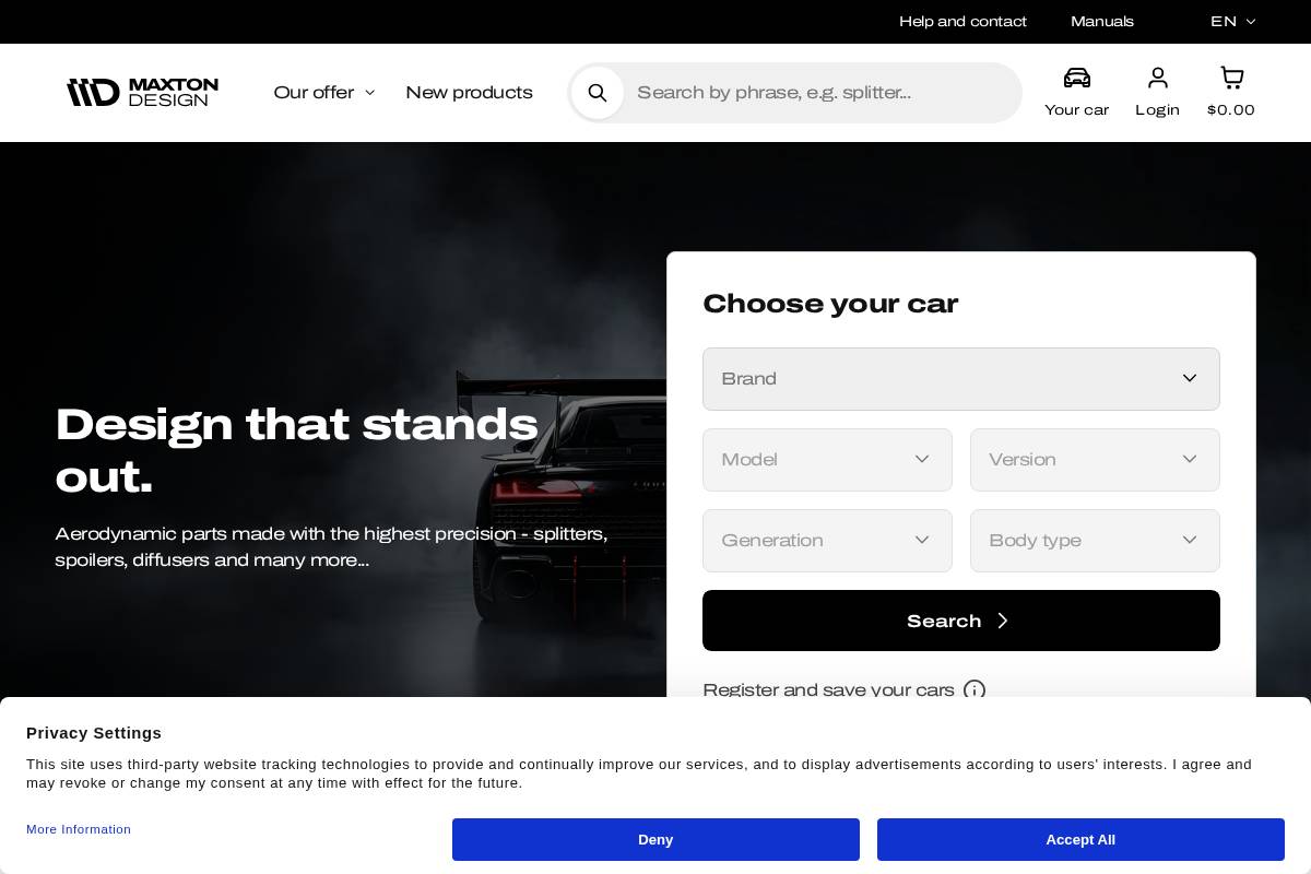 Maxtondesign homepage screenshot