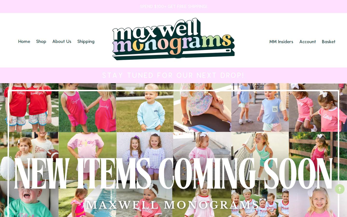 maxwellmonograms.com homepage screenshot