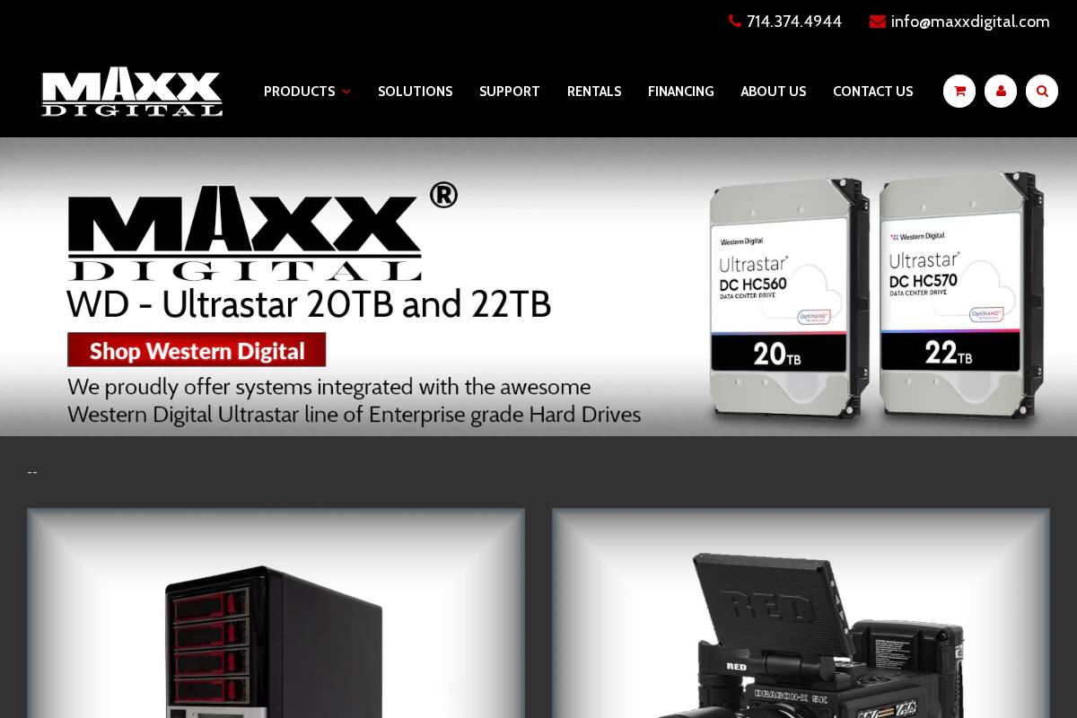 Maxx Digital homepage screenshot