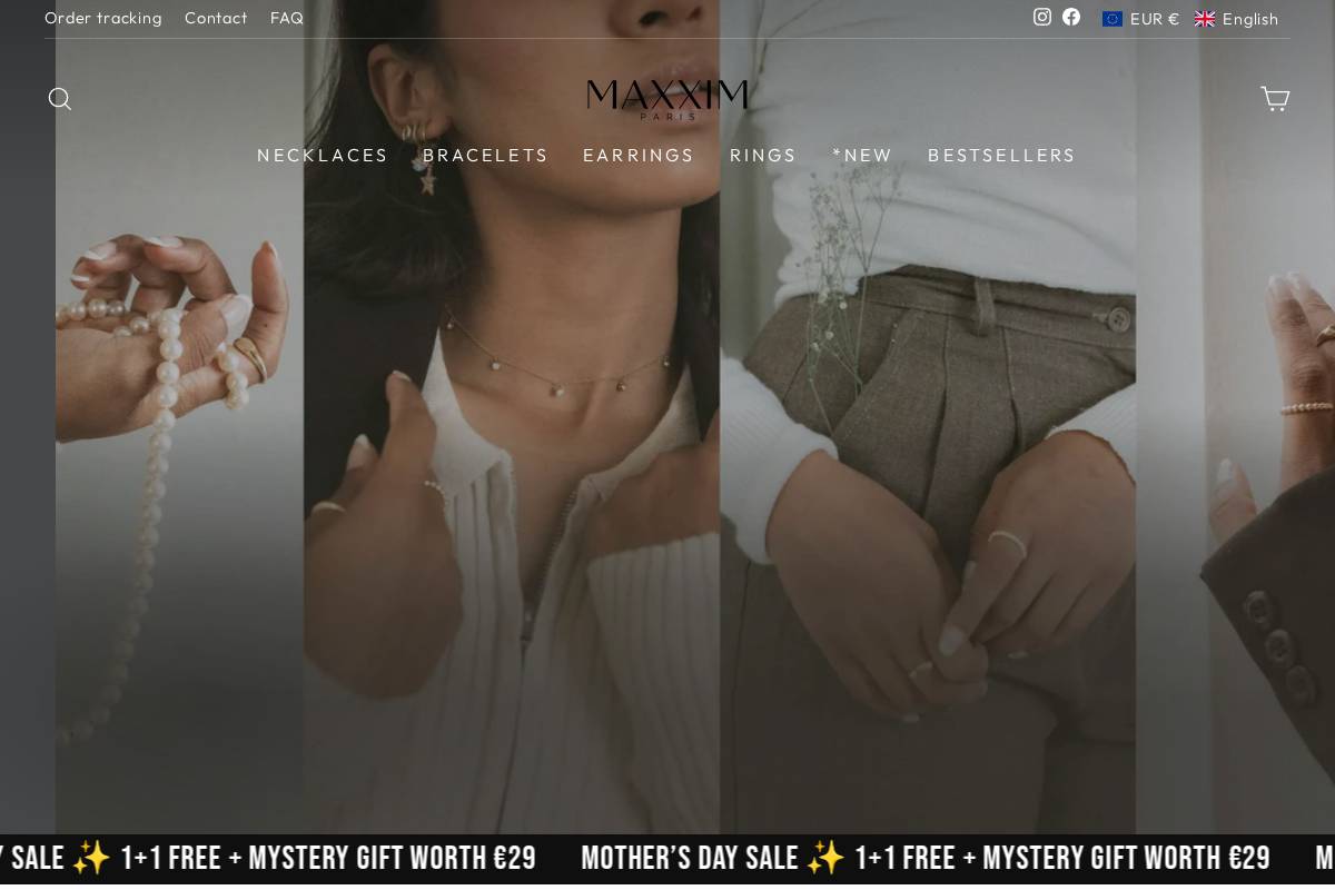 Maxxim Paris homepage screenshot