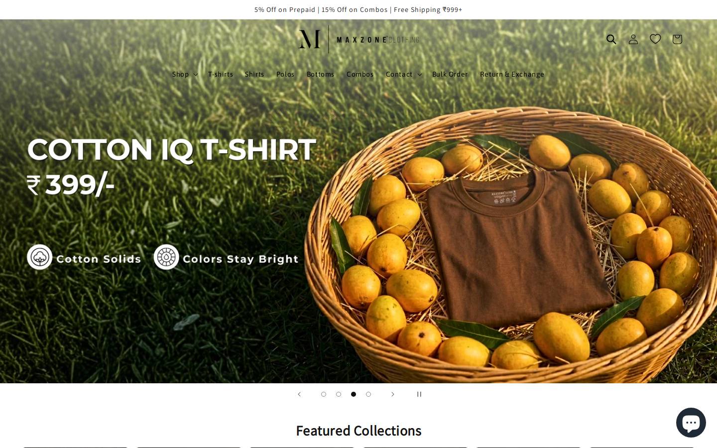 maxzoneclothing.com homepage screenshot