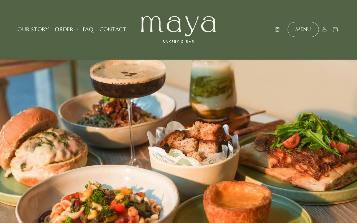 mayabakerybar.com homepage screenshot
