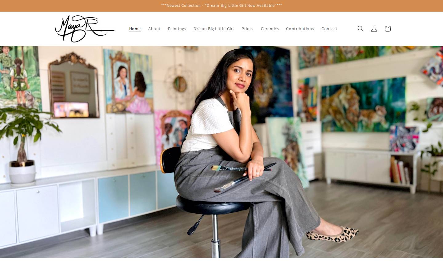 mayafinearts.com homepage screenshot