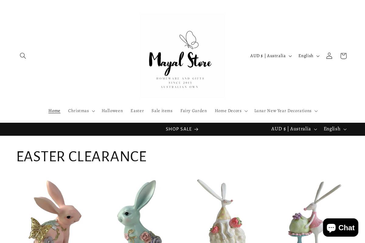 mayalstore.com homepage screenshot