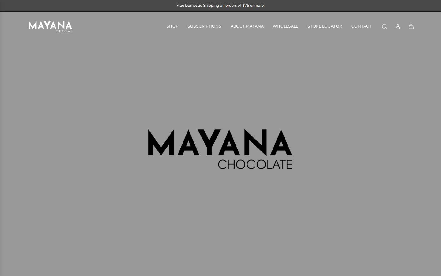 mayanachocolate.com homepage screenshot
