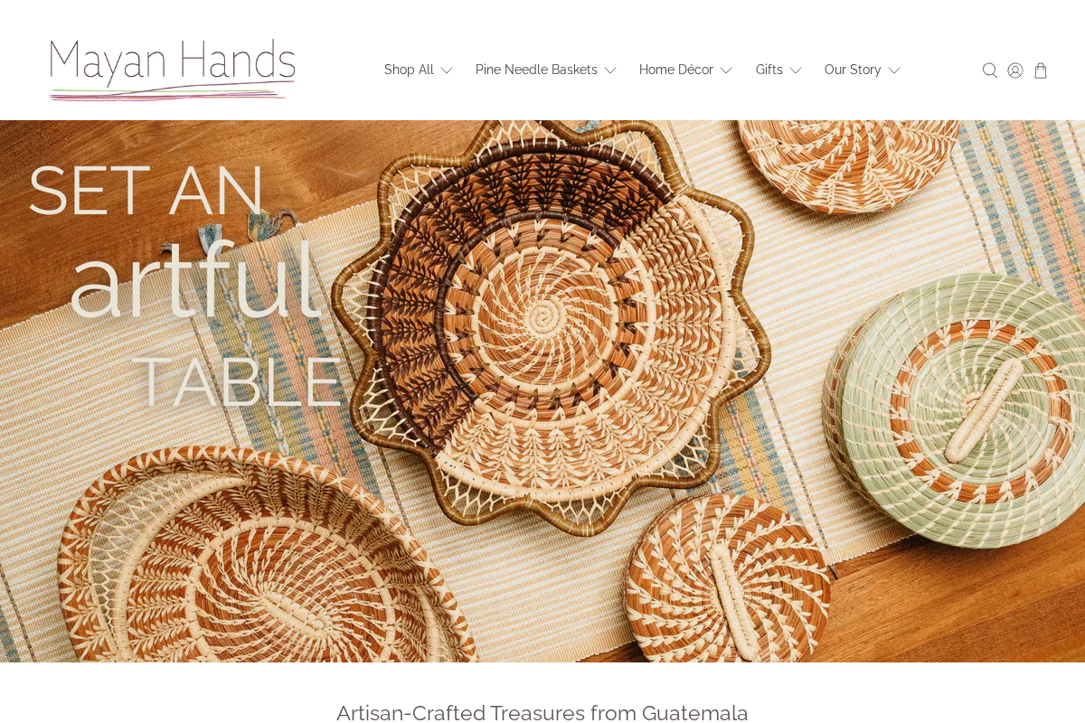 Mayan Hands homepage screenshot