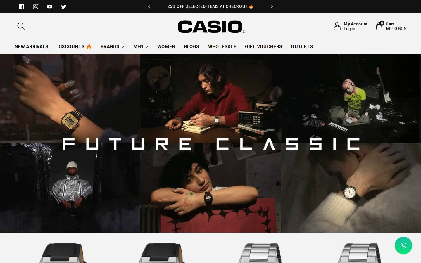 maybrands-casio.com homepage screenshot