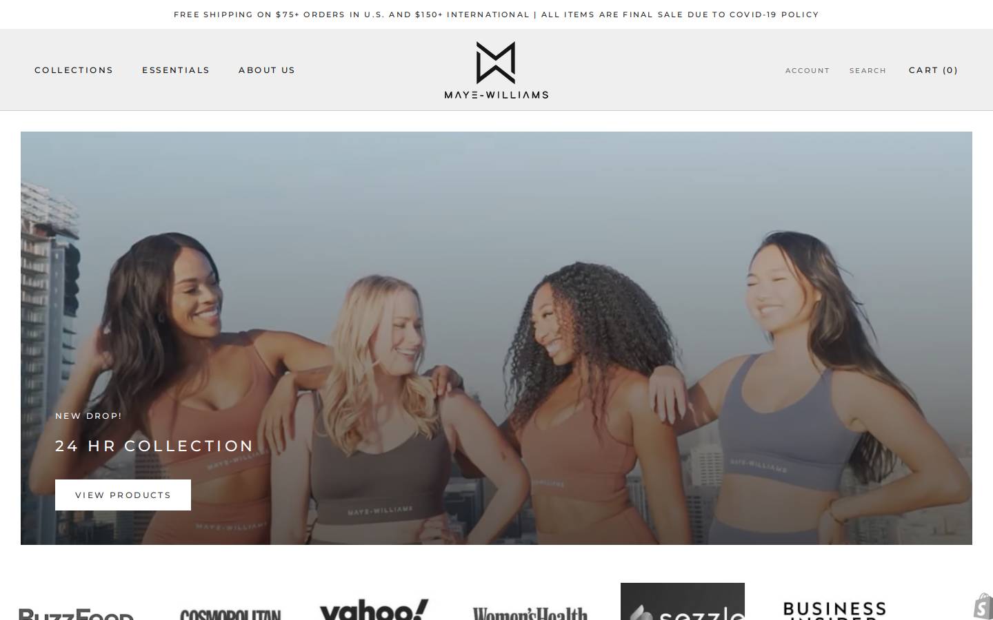 mayewilliamsactive.com homepage screenshot