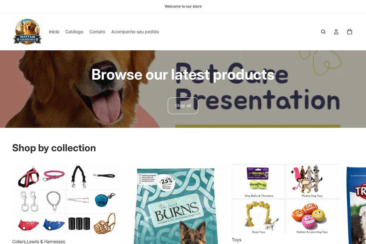 mayfairgoldenpets.com homepage screenshot