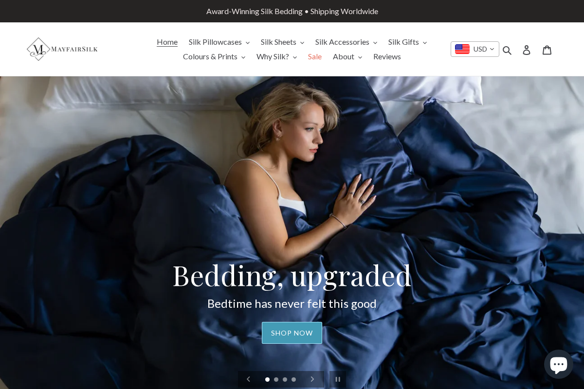 Mayfairsilk homepage screenshot