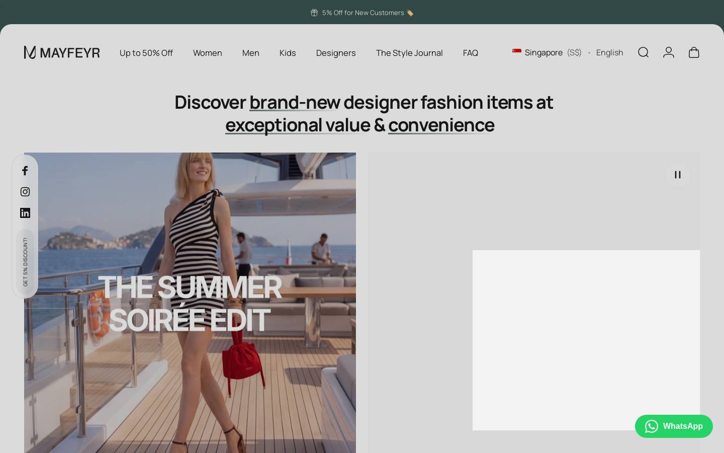 MAYFEYR homepage screenshot