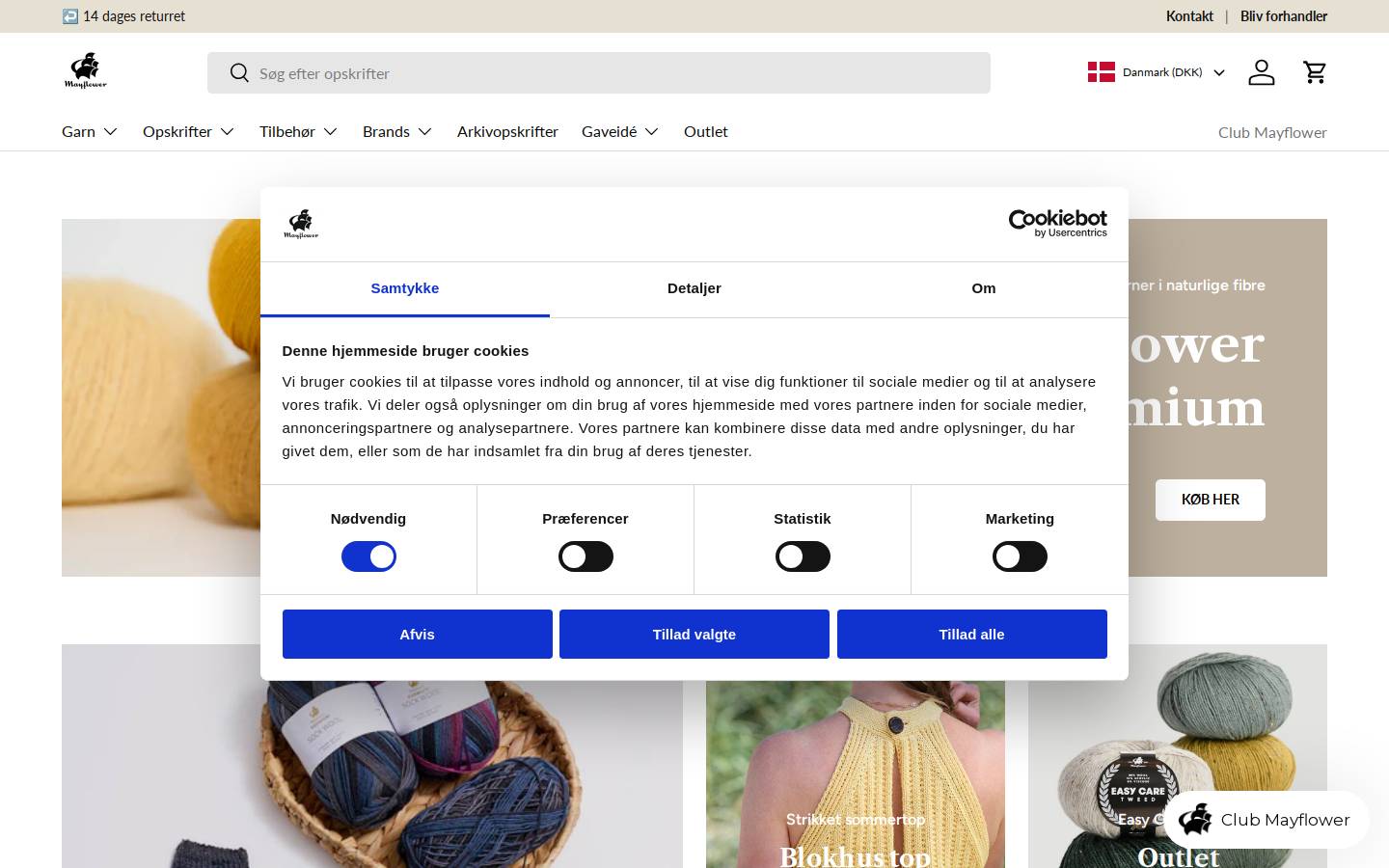 Mayflower homepage screenshot
