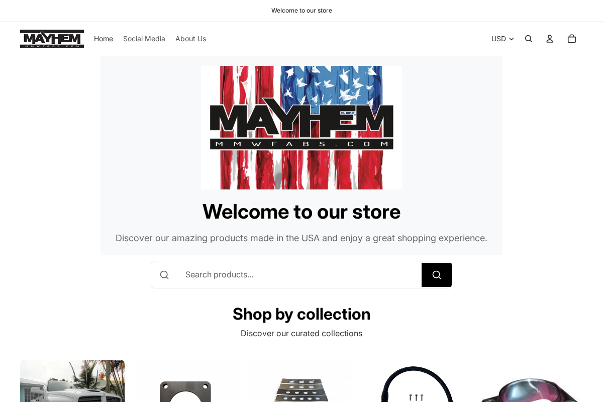 mayhemmetalworks.net homepage screenshot
