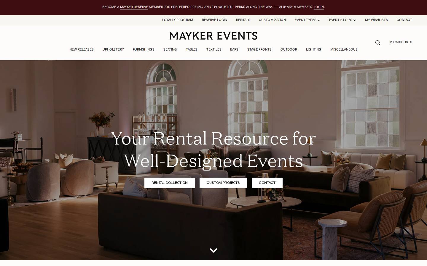 maykerevents.com homepage screenshot