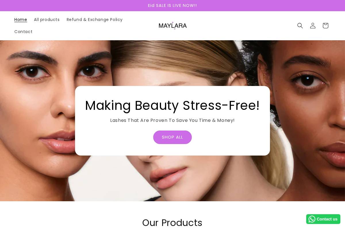 maylarabeauty.store homepage screenshot