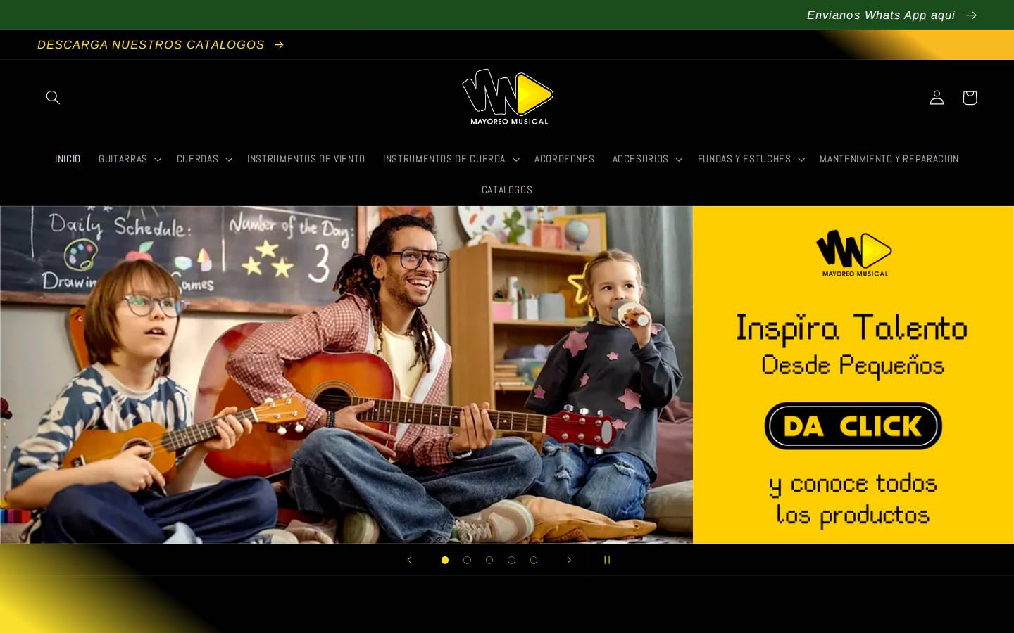 mayoreomusical.com homepage screenshot