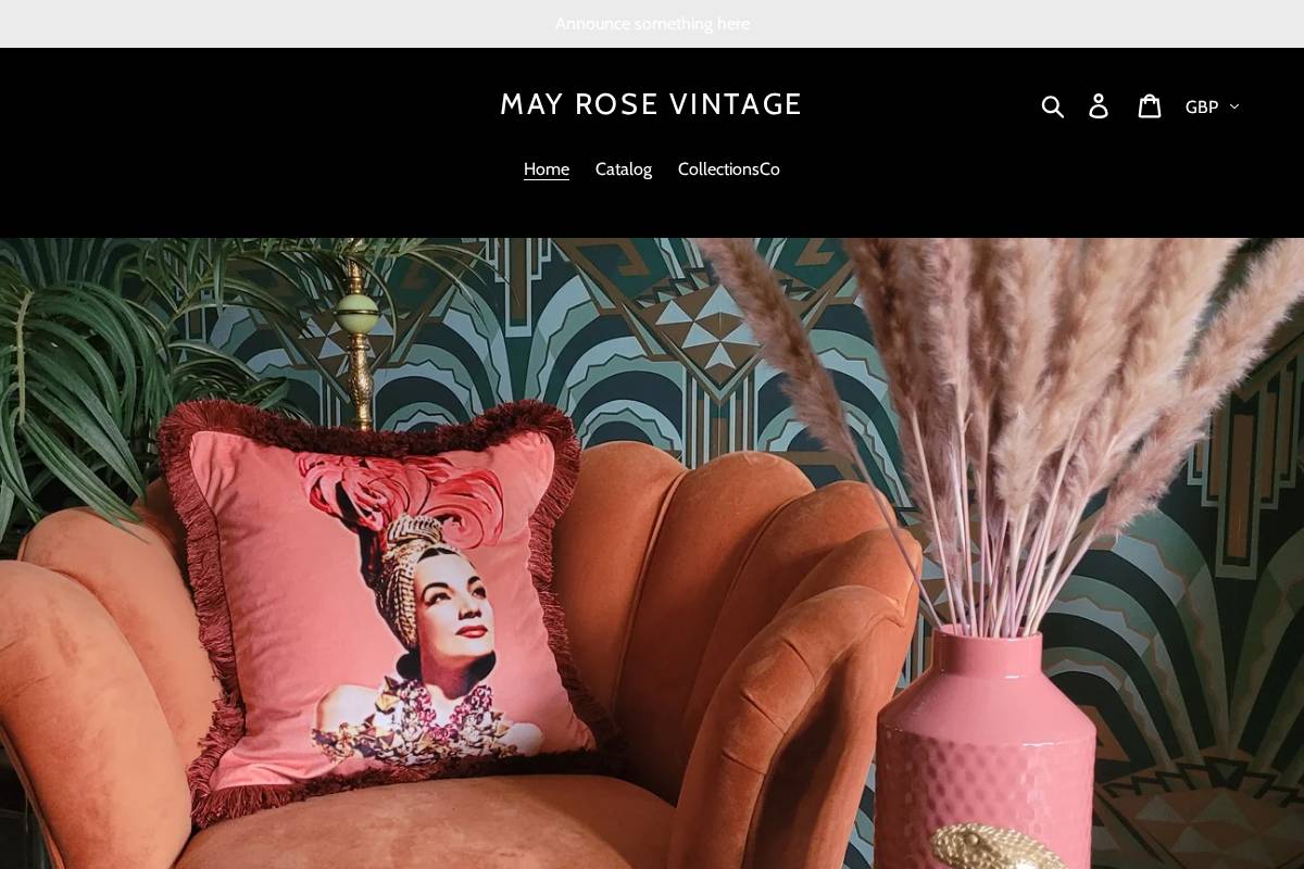 mayrosevintage.com homepage screenshot