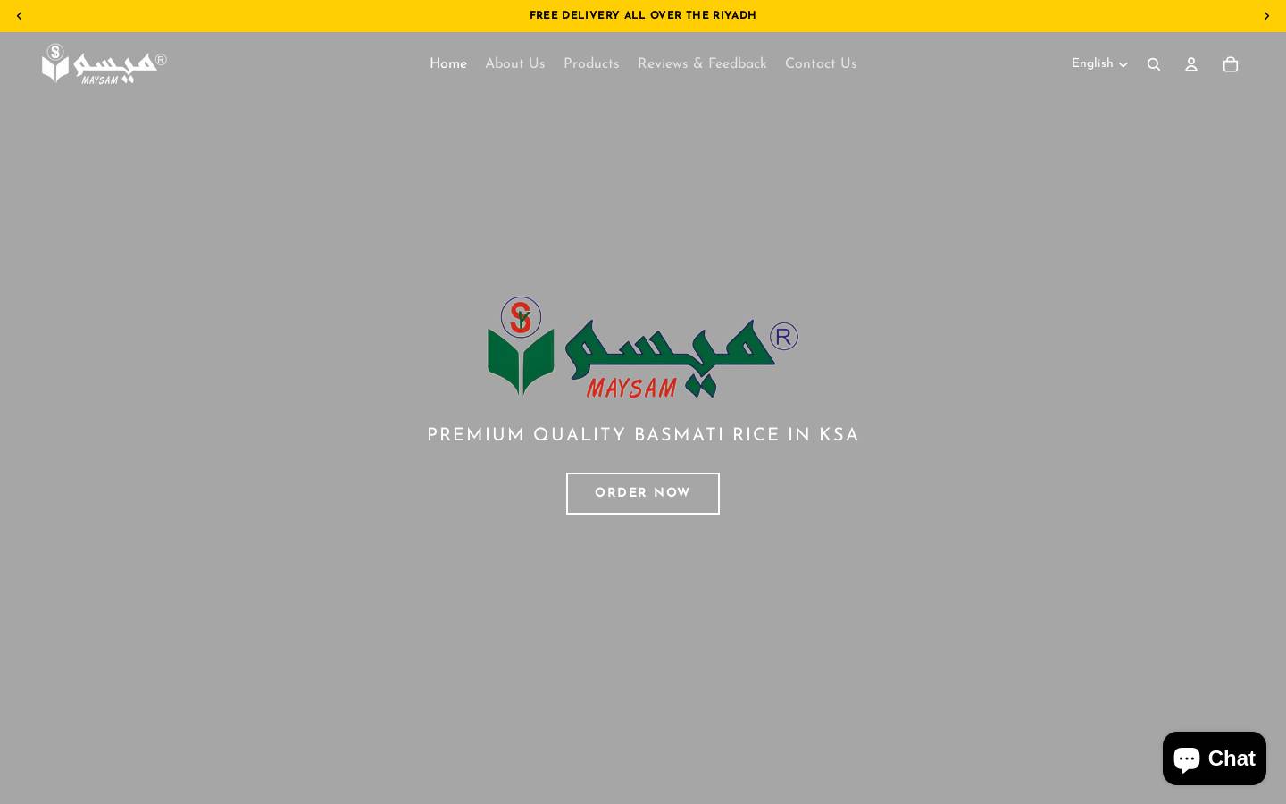 maysamrice.com homepage screenshot