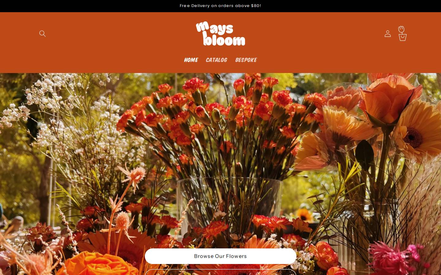 maysbloom.com homepage screenshot