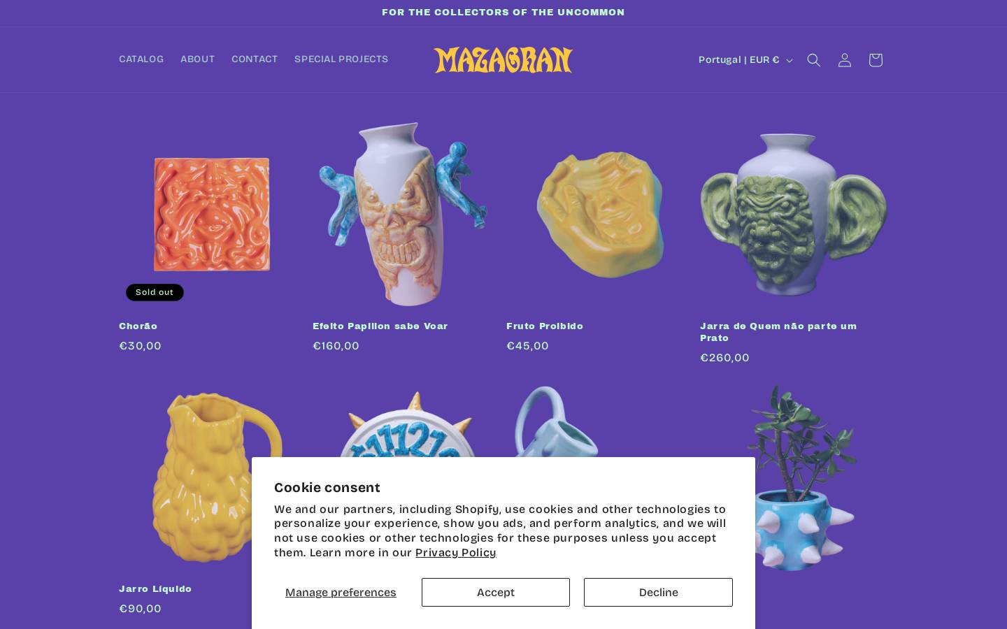 mazagranceramics.com homepage screenshot