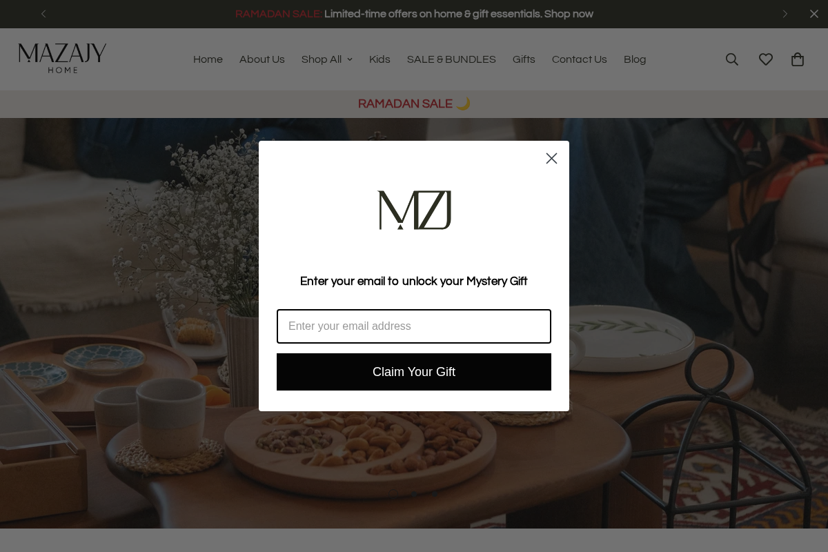 Mazajy Home homepage screenshot