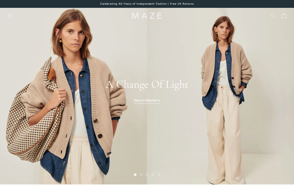 Maze homepage screenshot