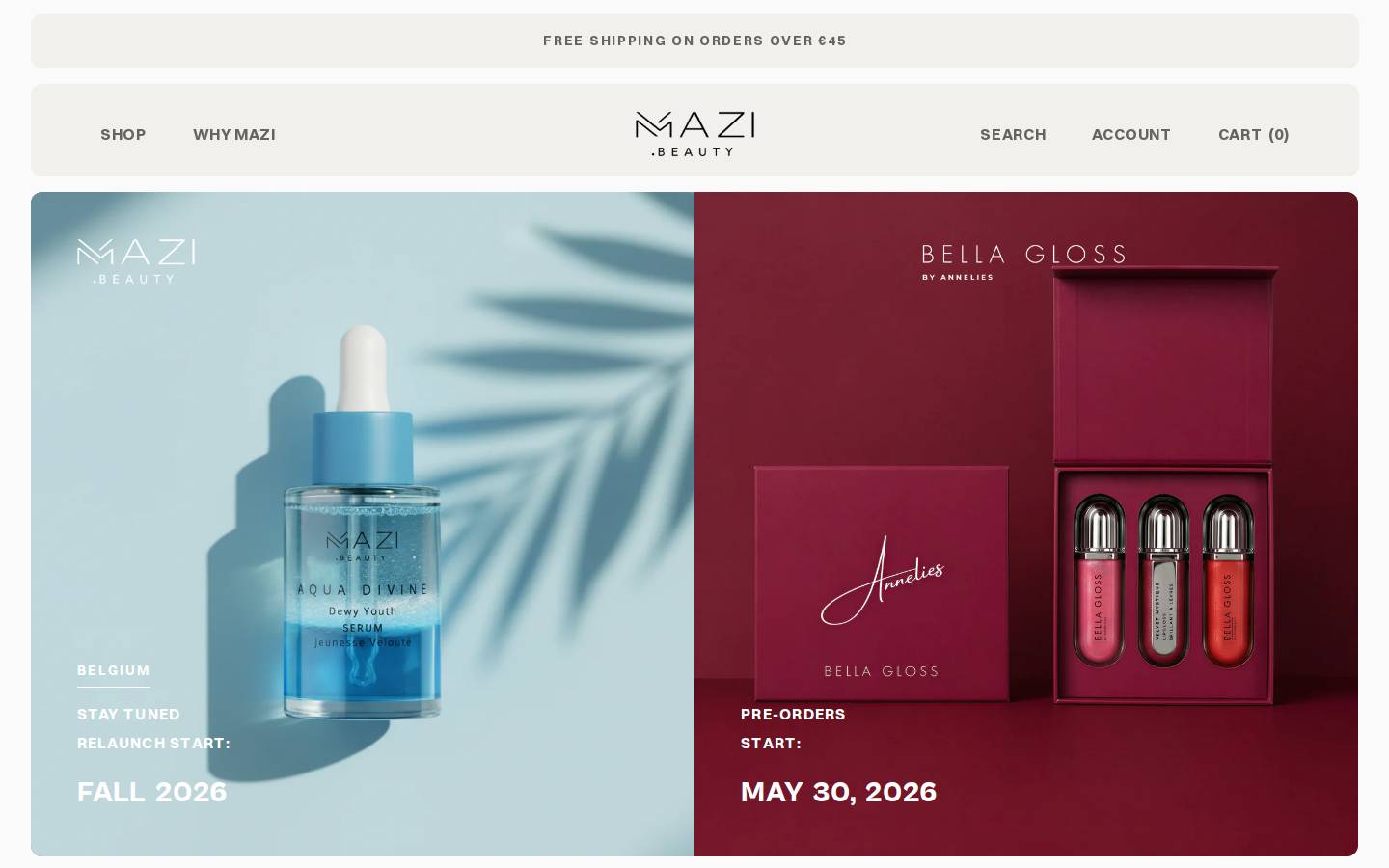 mazibeauty.nl homepage screenshot