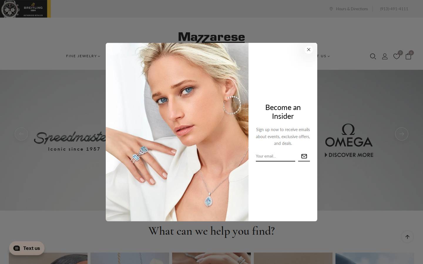 mazzaresejewelry.com homepage screenshot