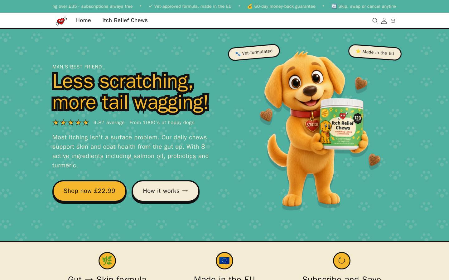 mbfpets.com homepage screenshot